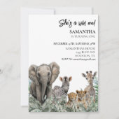 Jungle Animals Wild One Birthday Safari Party Einladung (Vorderseite)