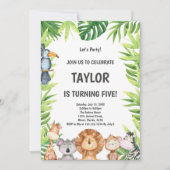 Jungle Animals Wild Party Card für Kinder Einladung (Vorderseite)