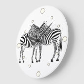 Jungle Animals Zebra Wall Clock Große Wanduhr (Winkel)