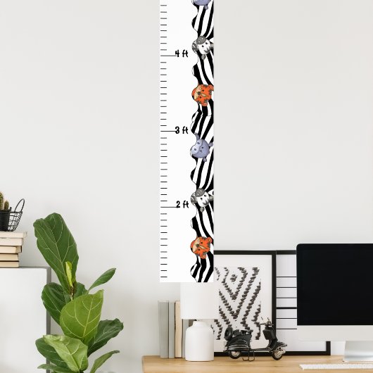 Jungle Animals Zoo Wachstumsdiagramm Poster (Heimbüro)