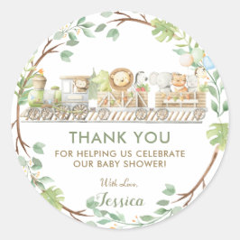 Jungle Animals Züge Grüne Vielen Dank Runder Aufkleber