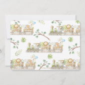 Jungle Animals Züge Grüne Wild Einen Geburtstag Einladung (Rückseite)