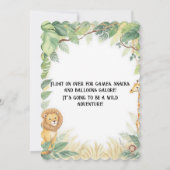 Jungle Arch Wild Ein erster Geburtstag Einladung (Rückseite)