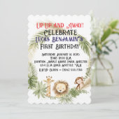 Jungle Arch Wild Ein erster Geburtstag Einladung (Stehend Vorderseite)