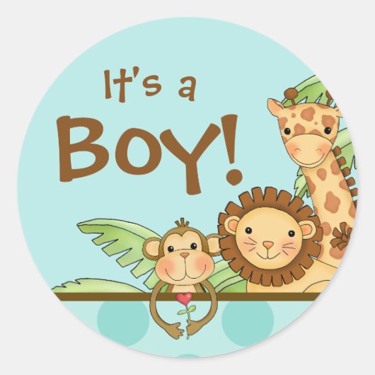 Jungle Babies Aqua Blue - Stickers (Vorderseite)