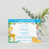 Jungle Babies Baby Boy Dusche Einladung (Stehend Vorderseite)
