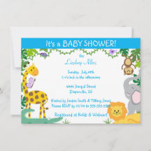 Jungle Babies Baby Boy Dusche Einladung