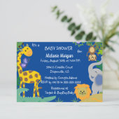 Jungle Babies Baby Boy Dusche Einladung (Stehend Vorderseite)