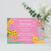 Jungle Babies Baby Dusche Einladung (Stehend Vorderseite)