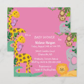 Jungle Babies Baby Dusche Einladung (Vorne/Hinten)