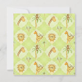 Jungle Babies, Boy Baby Shower Einladung - Grün (Rückseite)