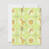 Jungle Babies, Boy Baby Shower Einladung - Grün (Rückseite)