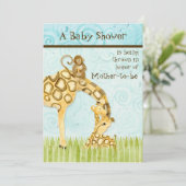 Jungle Babies, Giraffe Baby Dusche Einladung (Stehend Vorderseite)