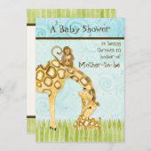 Jungle Babies, Giraffe Baby Dusche Einladung (Vorne/Hinten)