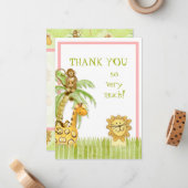 Jungle Babies, Mädchen Danke, Anmerkungen Mitteilungskarte (Vorderseite/Rückseite Beispiel)