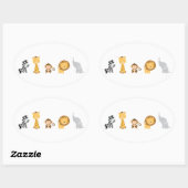 Jungle Babies Ovaler Aufkleber (Blatt)