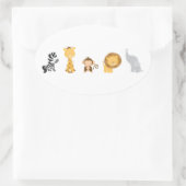 Jungle Babies Ovaler Aufkleber (Tasche)