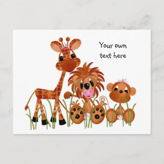 Jungle Babies Postcard Jeder Anlass Es ist ein Mäd Ankündigungspostkarte