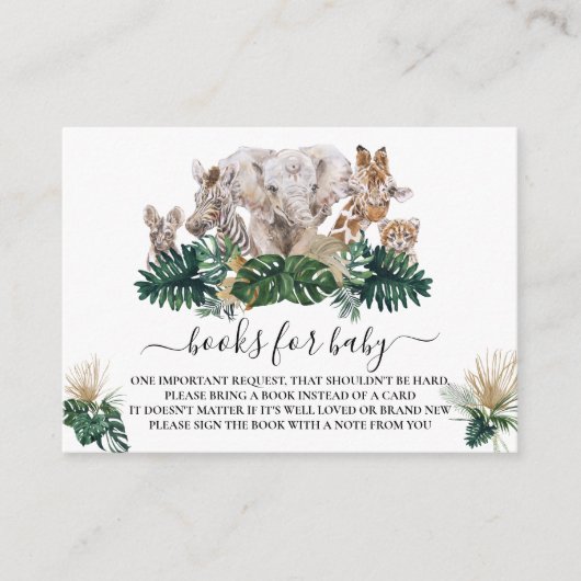 Jungle Babies Safari Afrikanische Bücher für Babyd Begleitkarte (Vorderseite)