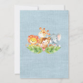 Jungle Baby Animals Boys Kinderdusche Einladung (Rückseite)