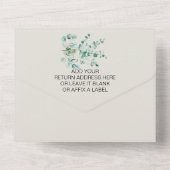 Jungle Baby Animals Dusche Grüne Safari All In One Einladung (Rückseite)