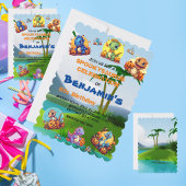 Jungle Baby Dino Kindergeburtstag Party Einladung