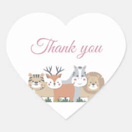 Jungle Baby Dusche - Danke, Oval Sticker