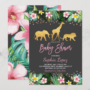Jungle Baby Dusche Einladung Tropical Baby Dusche