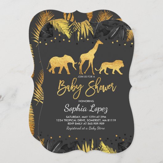 Jungle Baby Dusche Einladung Tropical Baby Dusche (Vorne/Hinten)