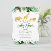 Jungle Baby Dusche Einladung Tropical Baby Dusche (Stehend Vorderseite)