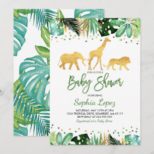 Jungle Baby Dusche Einladung Tropical Baby Dusche
