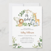 JUNGLE Baby-Dusche I Einladung (Vorderseite)