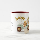 Jungle Baby Dusche Personalisieren Gastgeschenk Mo Zweifarbige Tasse (Mittel)