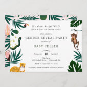 Jungle Baby Gender Reveal Party Einladung (Vorne/Hinten)