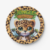 Jungle Baby Leopard Cartoon Graphic Kitty Cat 🐆 Pappteller (Vorderseite)