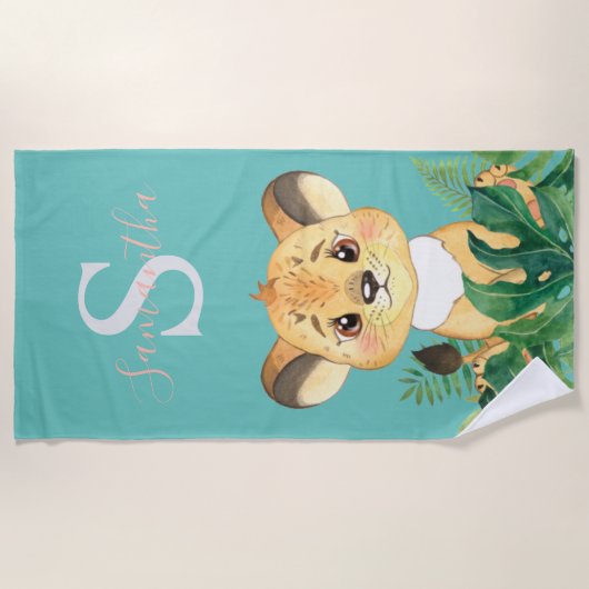 Jungle baby Lion Beach Handtuch für Kinder (Vorderseite)