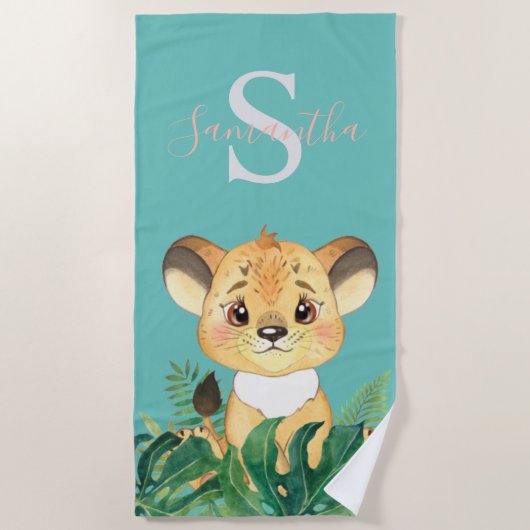 Jungle baby Lion Beach Handtuch für Kinder (Vorderseite)
