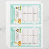 Jungle Baby Shower Alphabet Junge Name Game (Vorne/Hinten)