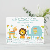 Jungle Baby Shower (Boy) Einladung (Stehend Vorderseite)