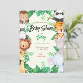 Jungle Baby Shower Einladung (Stehend Vorderseite)