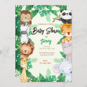 Jungle Baby Shower Einladung (Vorne/Hinten)
