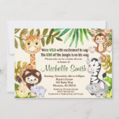 Jungle Baby Shower Einladung, Safari Einladung (Vorderseite)