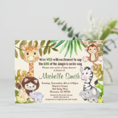 Jungle Baby Shower Einladung, Safari Einladung (Stehend Vorderseite)