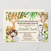 Jungle Baby Shower Einladung, Safari Einladung (Vorne/Hinten)