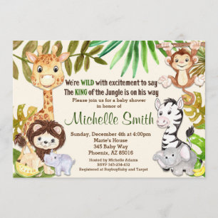 Jungle Baby Shower Einladung, Safari Einladung