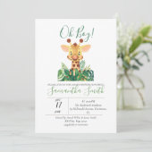 Jungle Baby Shower Giraffe Einladung (Stehend Vorderseite)