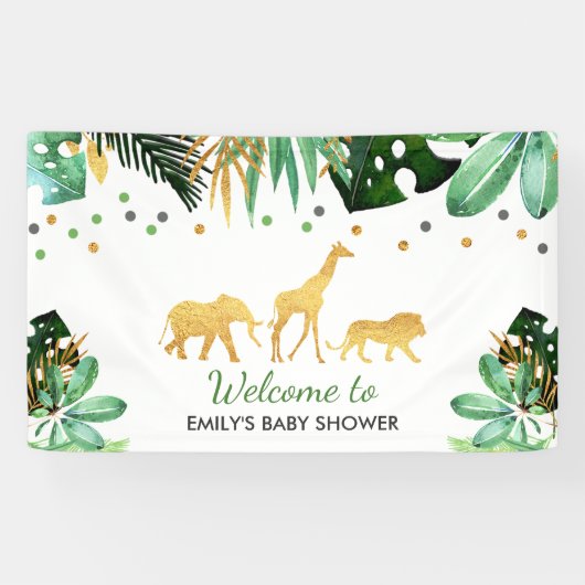 Jungle Baby Shower Party Banner Tropische Dusche (Horizontal)