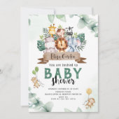 Jungle Baby Shower Party Editable Einladung (Vorderseite)