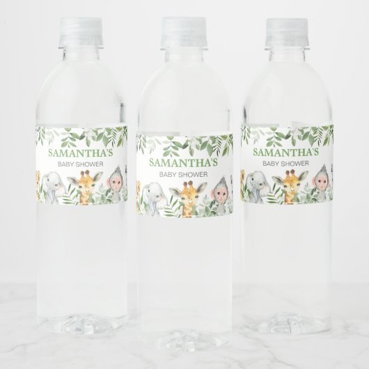 Jungle Baby Shower Wasserflaschenetikett (Flaschen)
