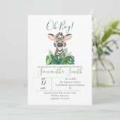 Jungle Baby Shower Zebra Einladung (Stehend Vorderseite)